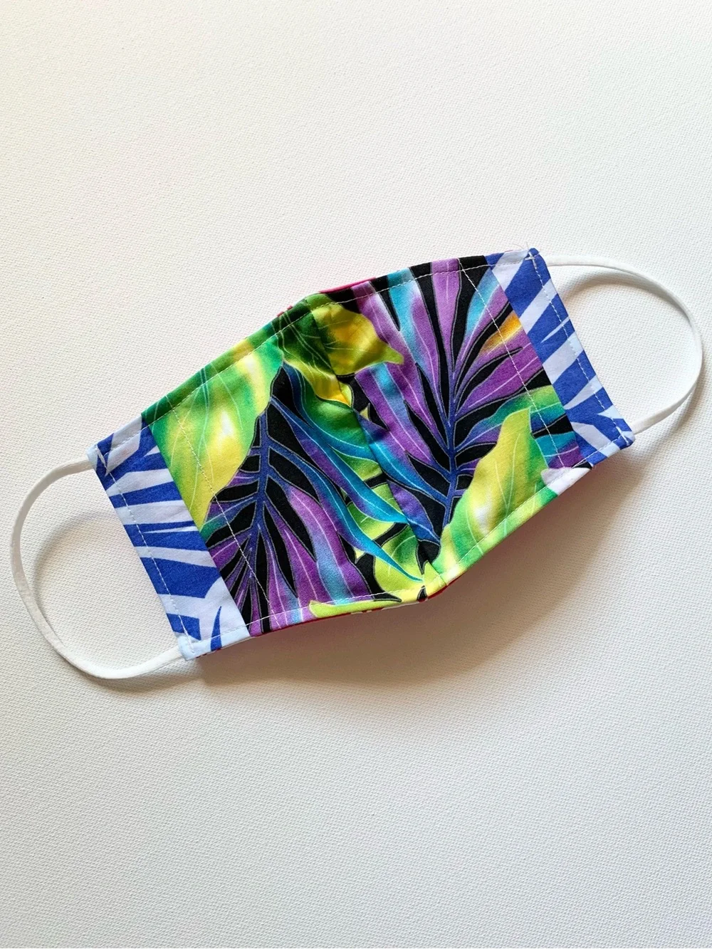 NEW Handmade Hawaiian Hibiscus Print Kids Cotton Face Mask in Magenta